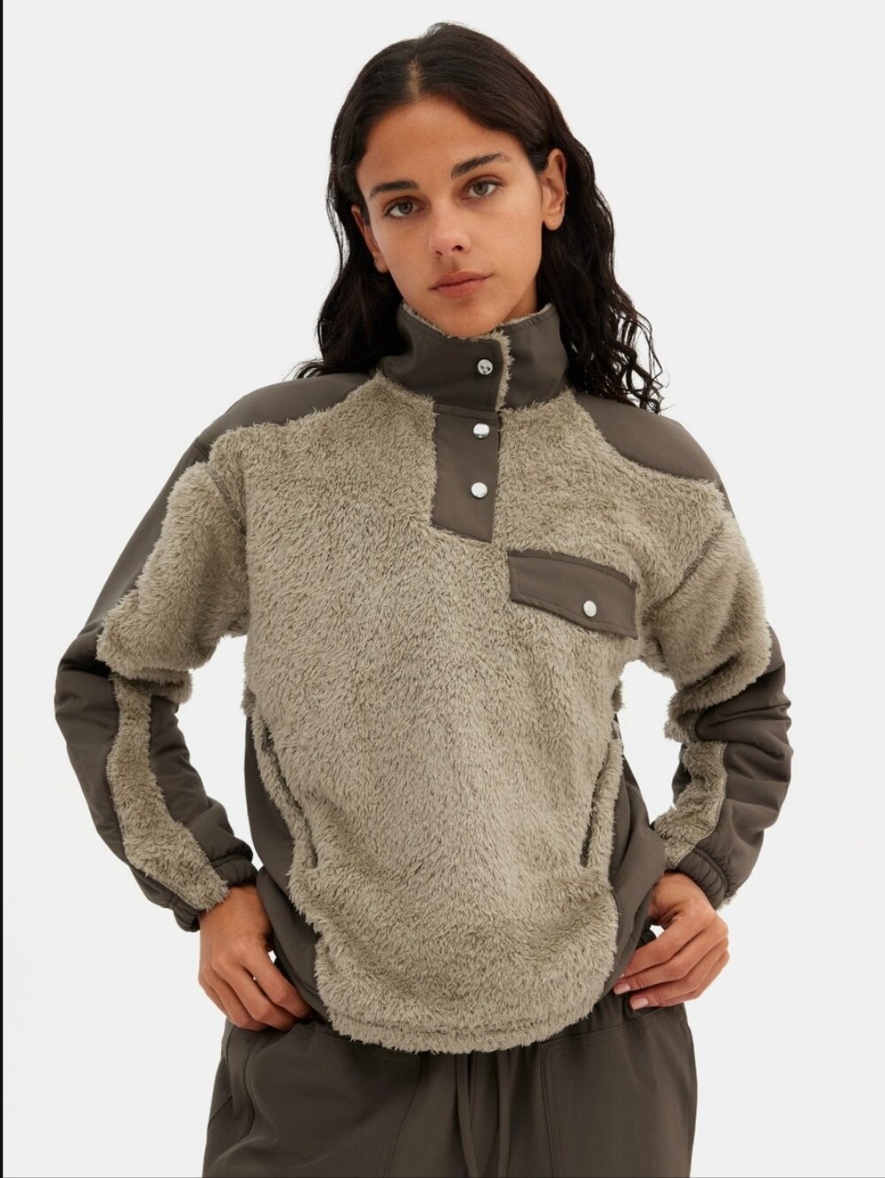 girlfriend collective Laurel Recycled Fleece Retro Anorak
